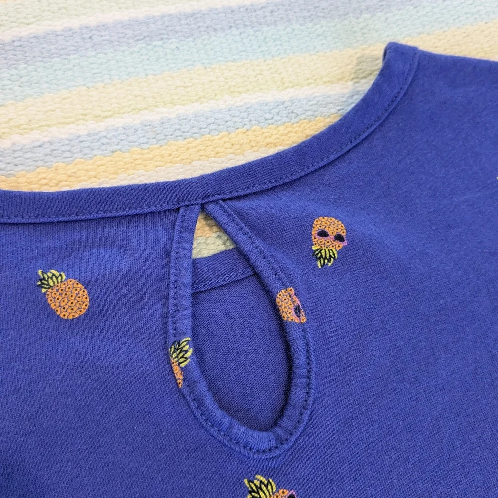 Old Navy Blue Knit Pineapple 🍍 Print Dress Snall 6/7